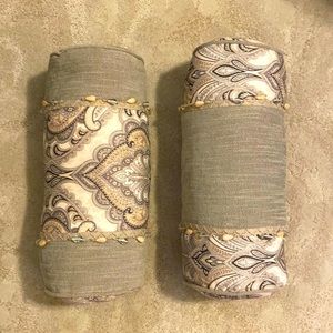 Round beaded throw pillows